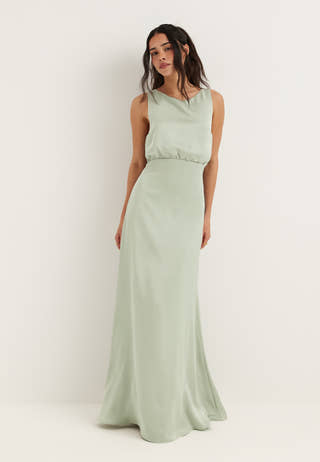 Tie Back Shawl Satin Dress