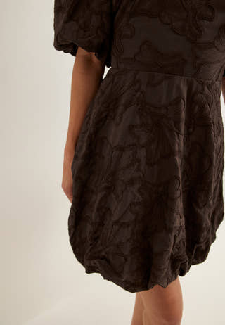 V-neck Bubble Hem Short Dress