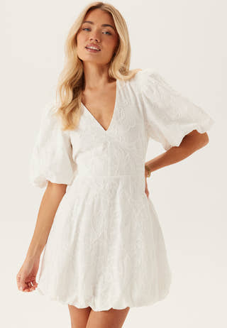 V-neck Bubble Hem Short Dress