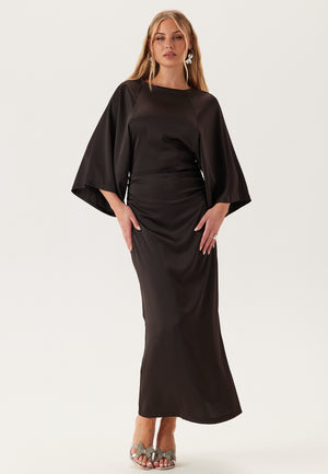 Wide Sleeve Satin Ankle Dress