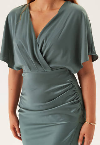 Wrap Satin Gown
