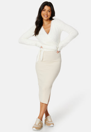 Rachell fluffy knitted wrap top