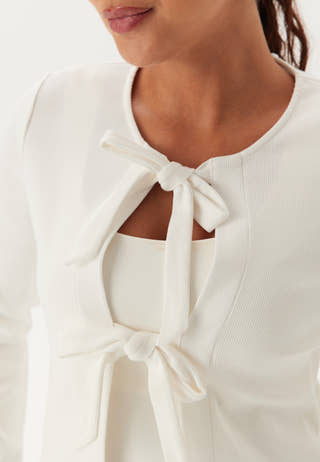 Rib Bow Cardigan