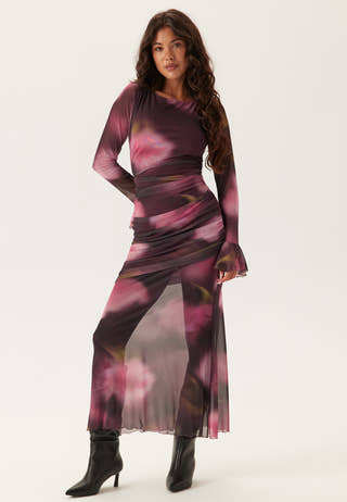 Ruched Mesh Dress