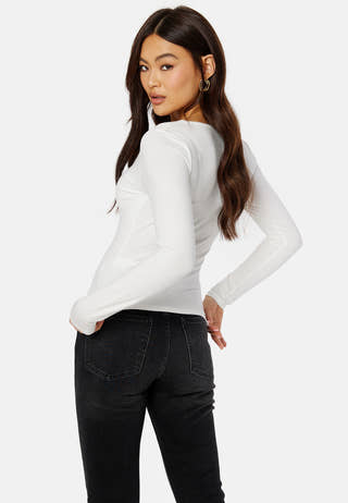 Square V-neck Long Sleeve Top