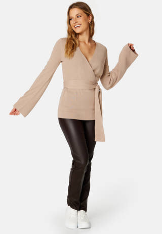 Samantha knitted wrap top
