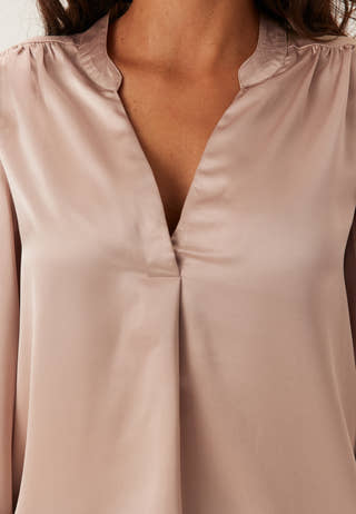 Satin Puff Sleeve Blouse