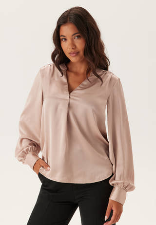 Satin Puff Sleeve Blouse