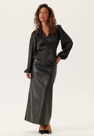 Satin V-neck Blouse