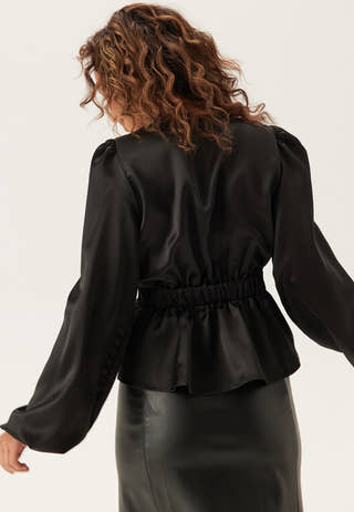 Satin V-neck Blouse