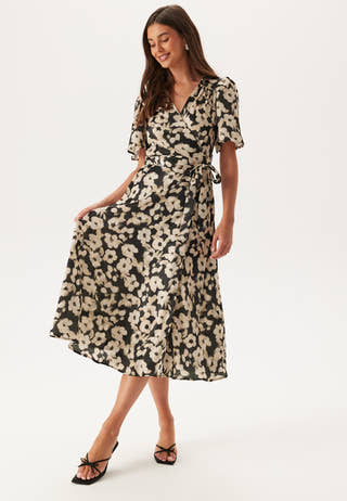 Satin Wrap Dress