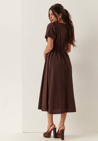 Seersucker Midi Dress