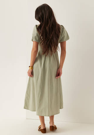 Seersucker Midi Dress
