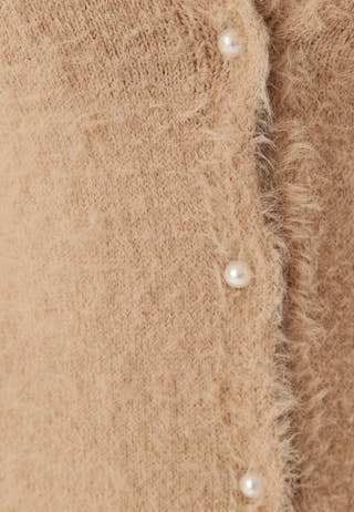 Short Sleeve Fluffy Knitted Cardigan