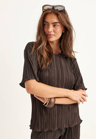 Short Sleeve Pleated Top