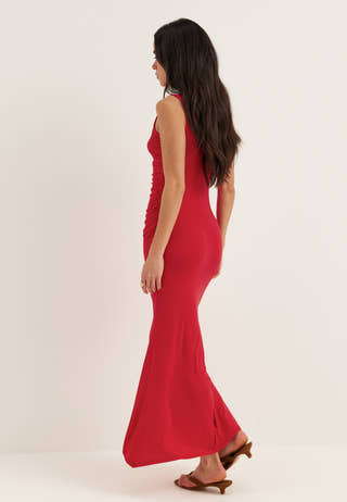 Sleeveless Ruched Maxi Dress