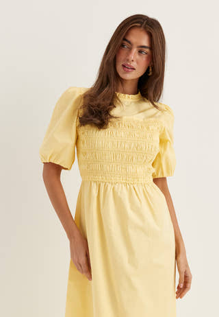 Smock Short Sleeve Cotton Dress