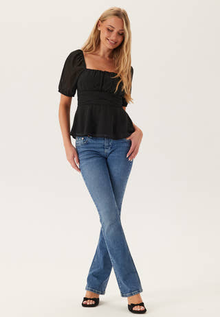 Square Neck S/S Georgette Blouse