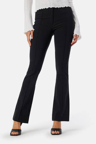 Mid Waist Stretchy Flared Trousers
