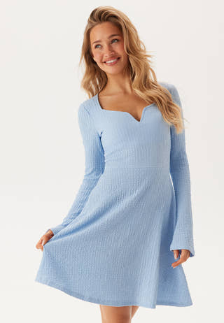 Structured V-neck Skater Dress