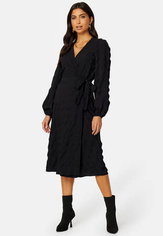 Triniti midi wrap dress