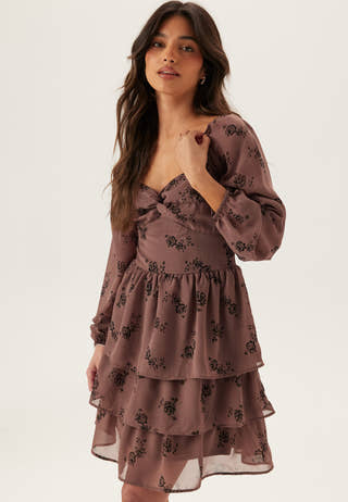 Twist Detail Flounce Dress