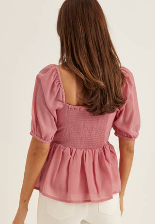 Twist Detail Short Sleeve Blouse