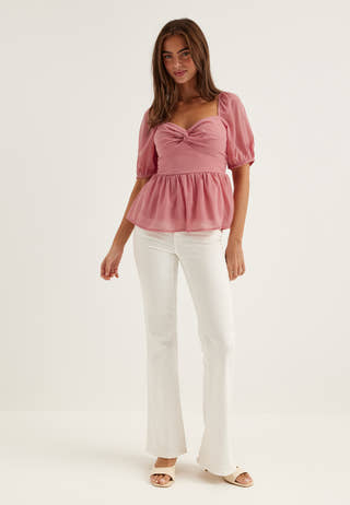 Twist Detail Short Sleeve Blouse