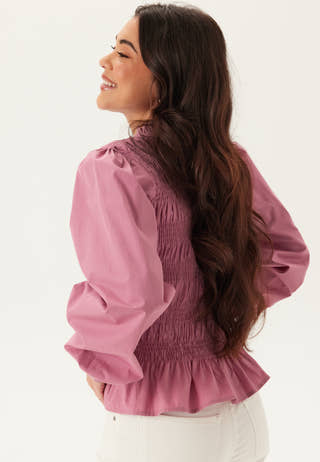 V-neck Cotton Smock Blouse