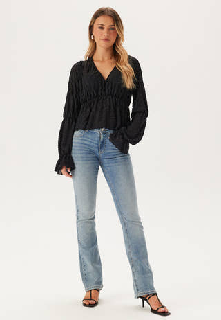 V-Neck Flounce Blouse