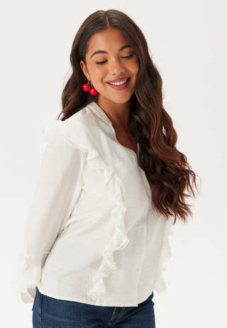 V-neck Frill Blouse