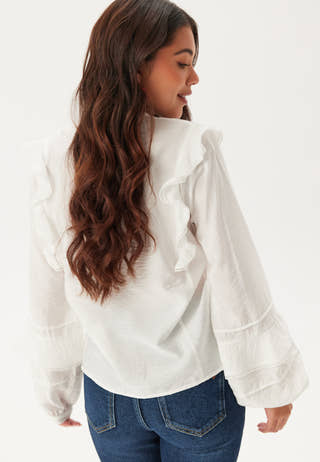 V-neck Frill Blouse