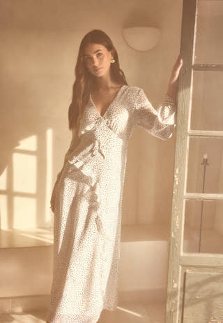 V-Neck Frill Dress