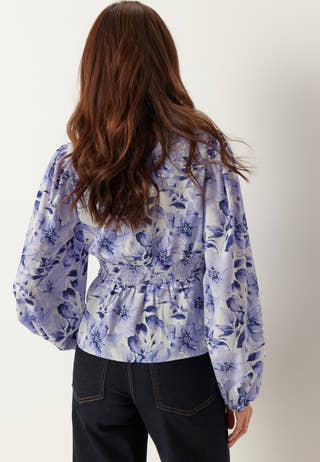 V-neck Smock Blouse