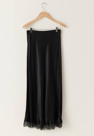 Viscose Satin Lace Skirt
