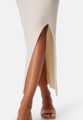 Slit Knitted Midi Dress
