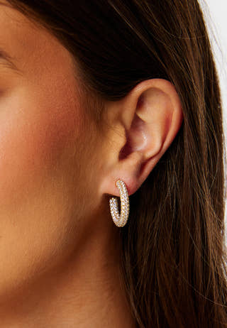 Monaco Pave Hoops 23 mm