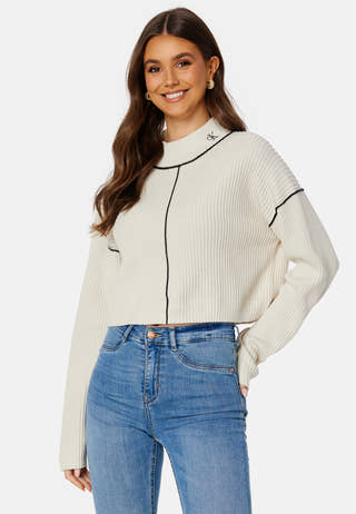 Contrast Seaming Loose Sweater