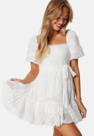 Charlize Embroidered Mini Dress
