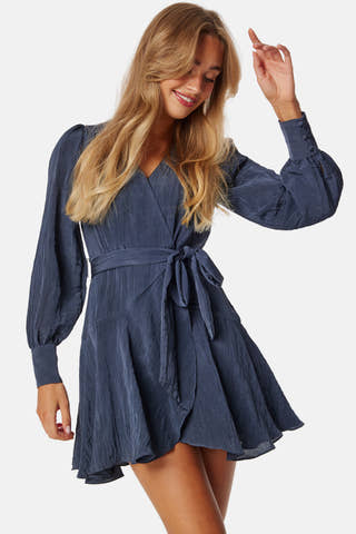 Matilda Textured Wrap Mini Dress