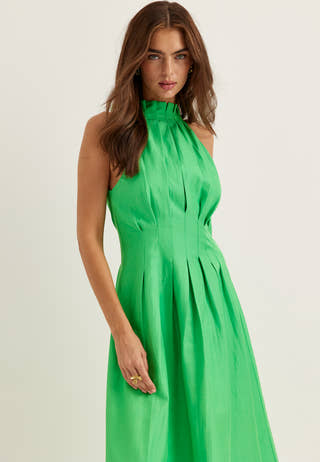 Miller Pleat Halter Midi