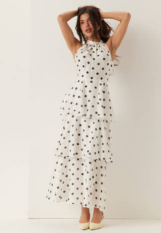 Monroe Tier Halter Midi Dress