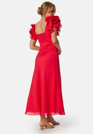 Rylie Ruffle Shoulder Midi Dre