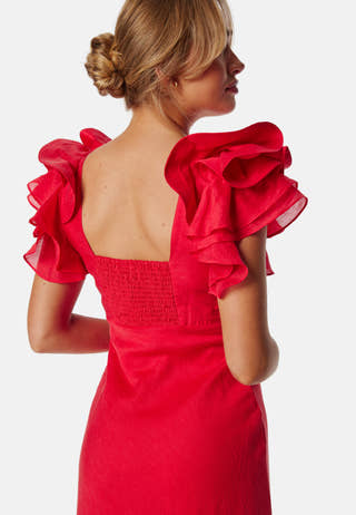 Rylie Ruffle Shoulder Midi Dre