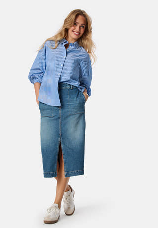 Denim Slit Skirt