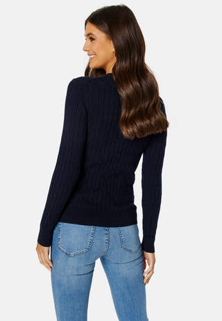Stretch Cotton Cable C-Neck