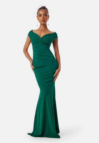 Bardot Pleat Maxi Dress