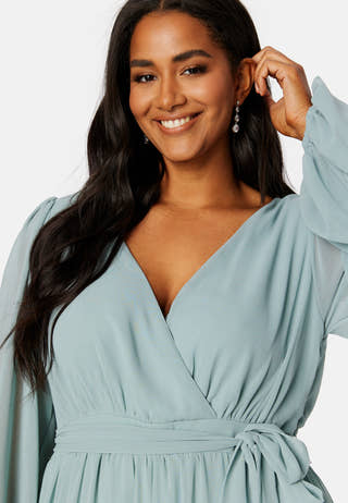Long Sleeve Chiffon Maxi Curve Dress