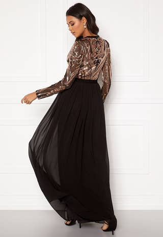 Deep V Sequin Maxi Dress