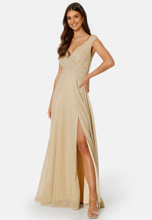 Glitter Wrap Maxi Dress